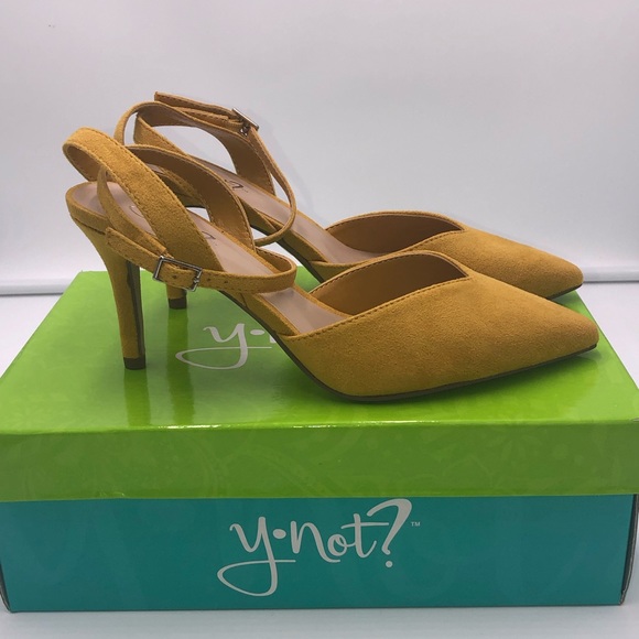 Y•NOT? MARY JANE NEW MUSTARD HEELS - Picture 4 of 5